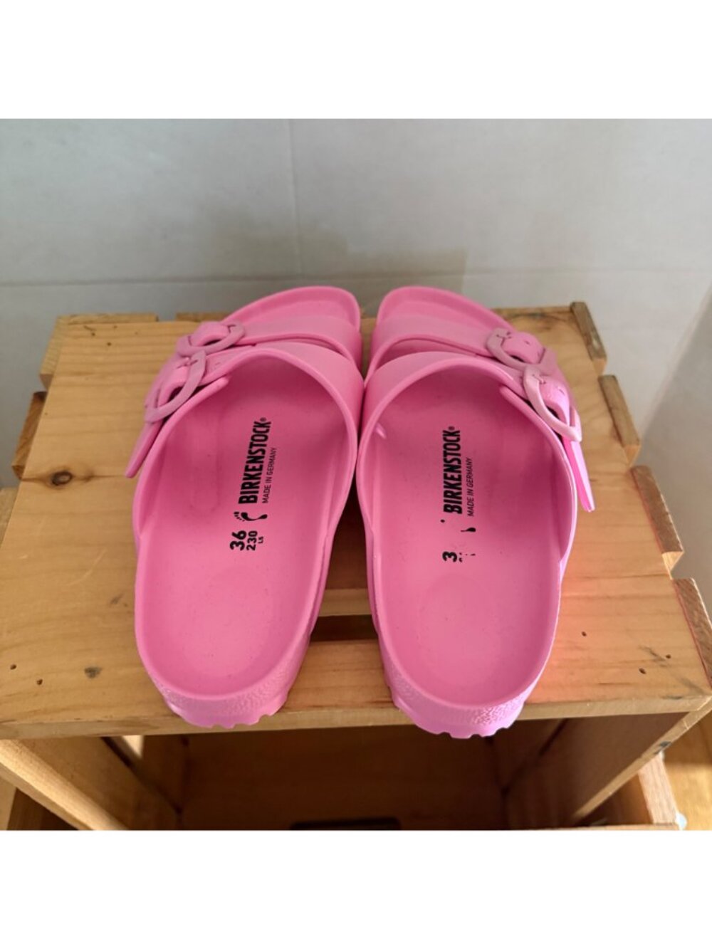 Birkenstock Womens Size 36 US 5-5.5 Pink Arizona EVA Waterproof Slide Sandals - Picture 6 of 9